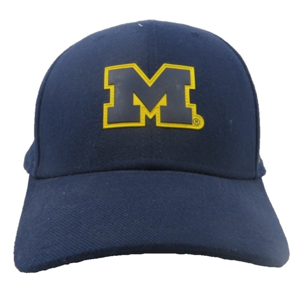 Nike Air Jordan Michigan Wolverines Hat Mens L XL Fitted Cap Jumpman Blue Yellow
